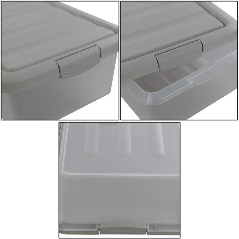 Ucake 14 Quart Plastic Storage Box, Clear Storage Bin with Lid, 2 Packs - Image 4